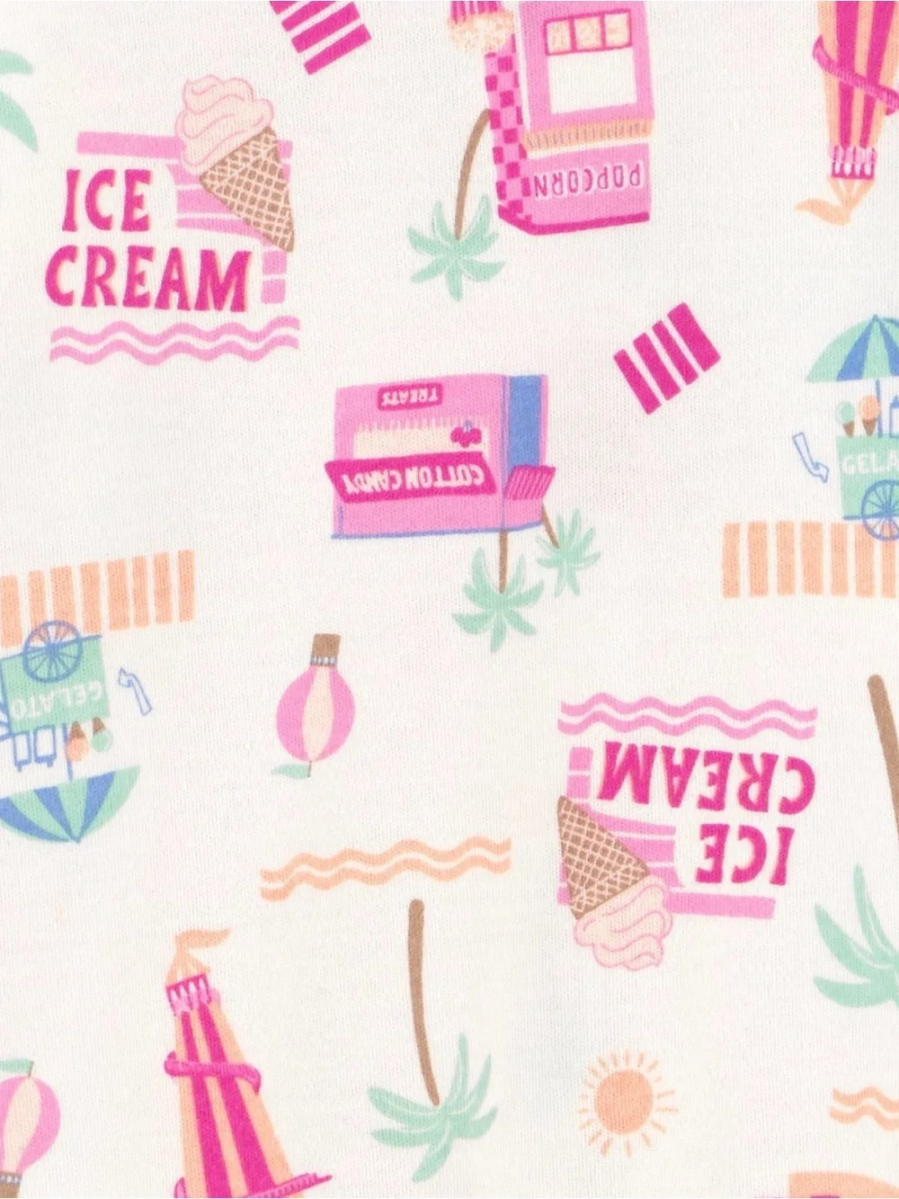 Carter's White Footed One-Piece with Pink and Mint Ice Cream Print